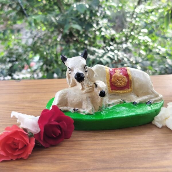 Cow with Calf Idol for daily Puja in Home/Mandir