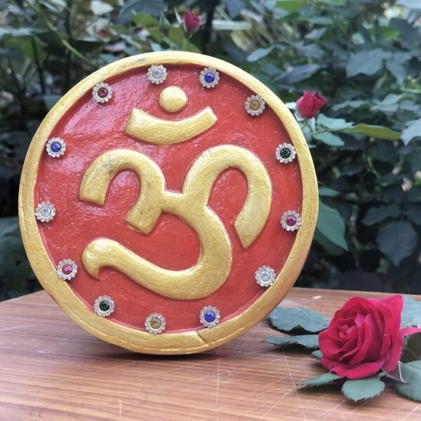 Panchgavya Om Idol/Figurine for Home Mandir Pooja Room Diwali Decoration